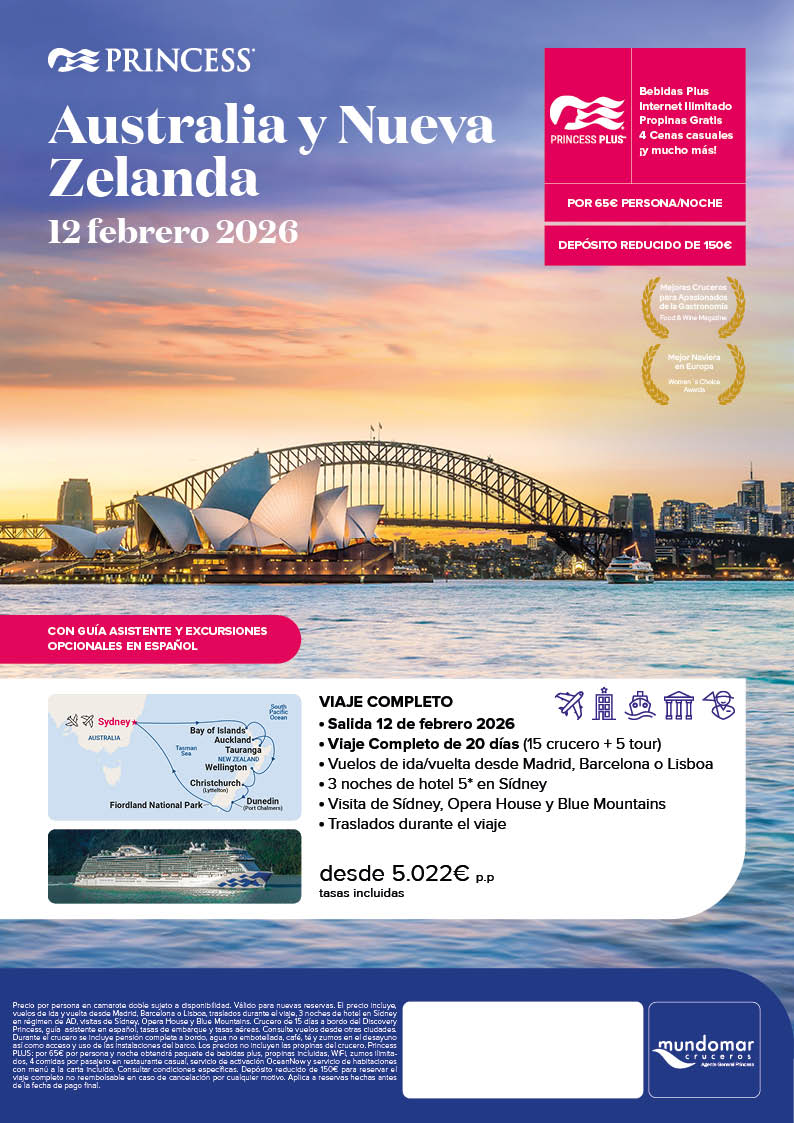 Viaje Completo Australia y Nueva Zelanda, febrero 2026