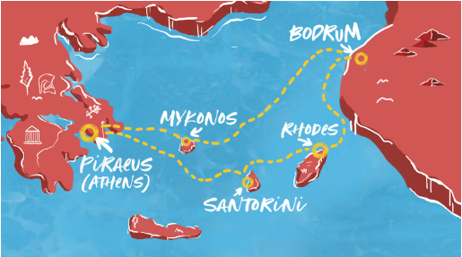 Itinerario de Resplandor de las Islas Griegas